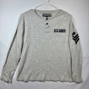 Knickerbocker U.S. Army Graphic Henley Shirt‎ Long Sleeve Top Sz Medium